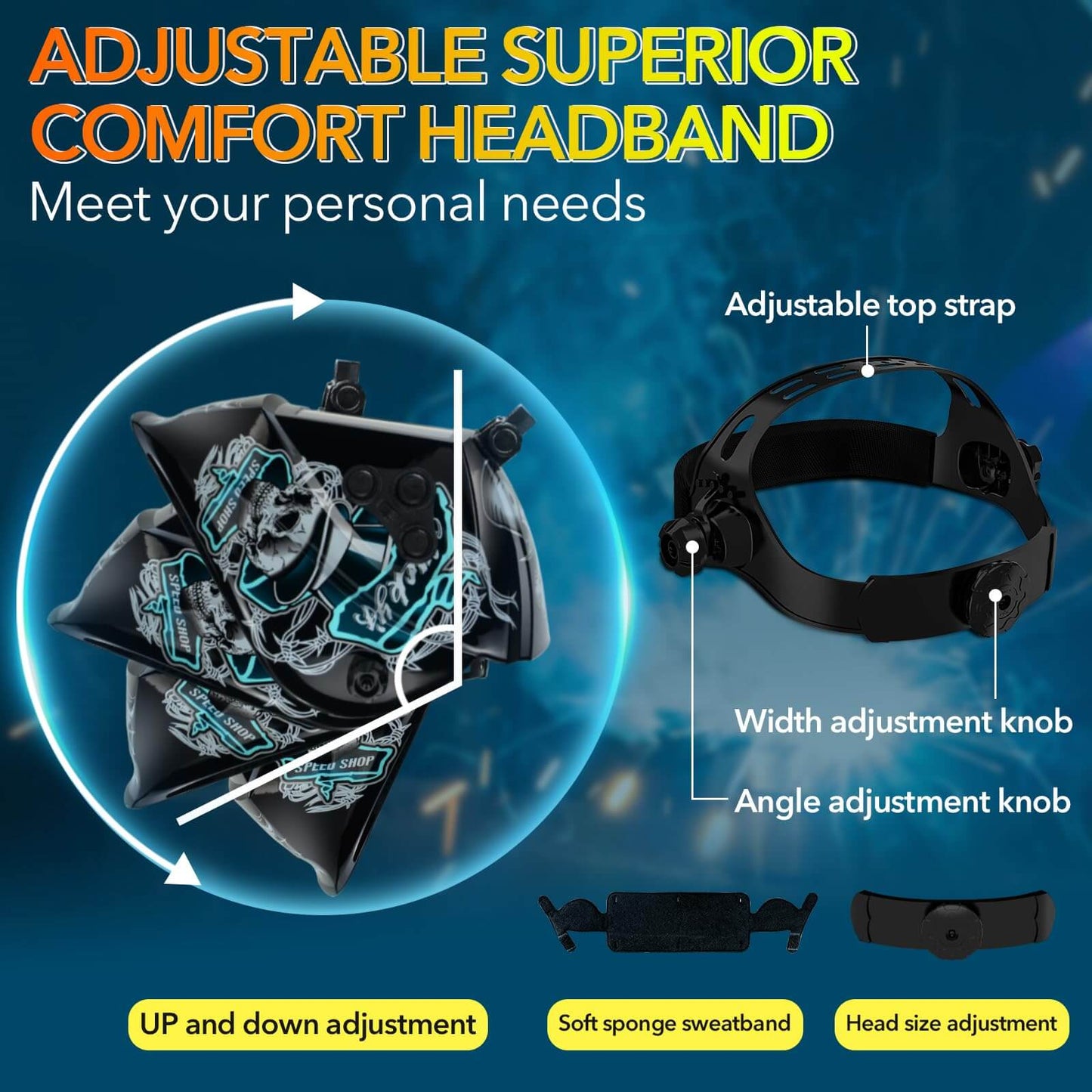 Large Viewing Welding Helmet for TIG MIG ARC