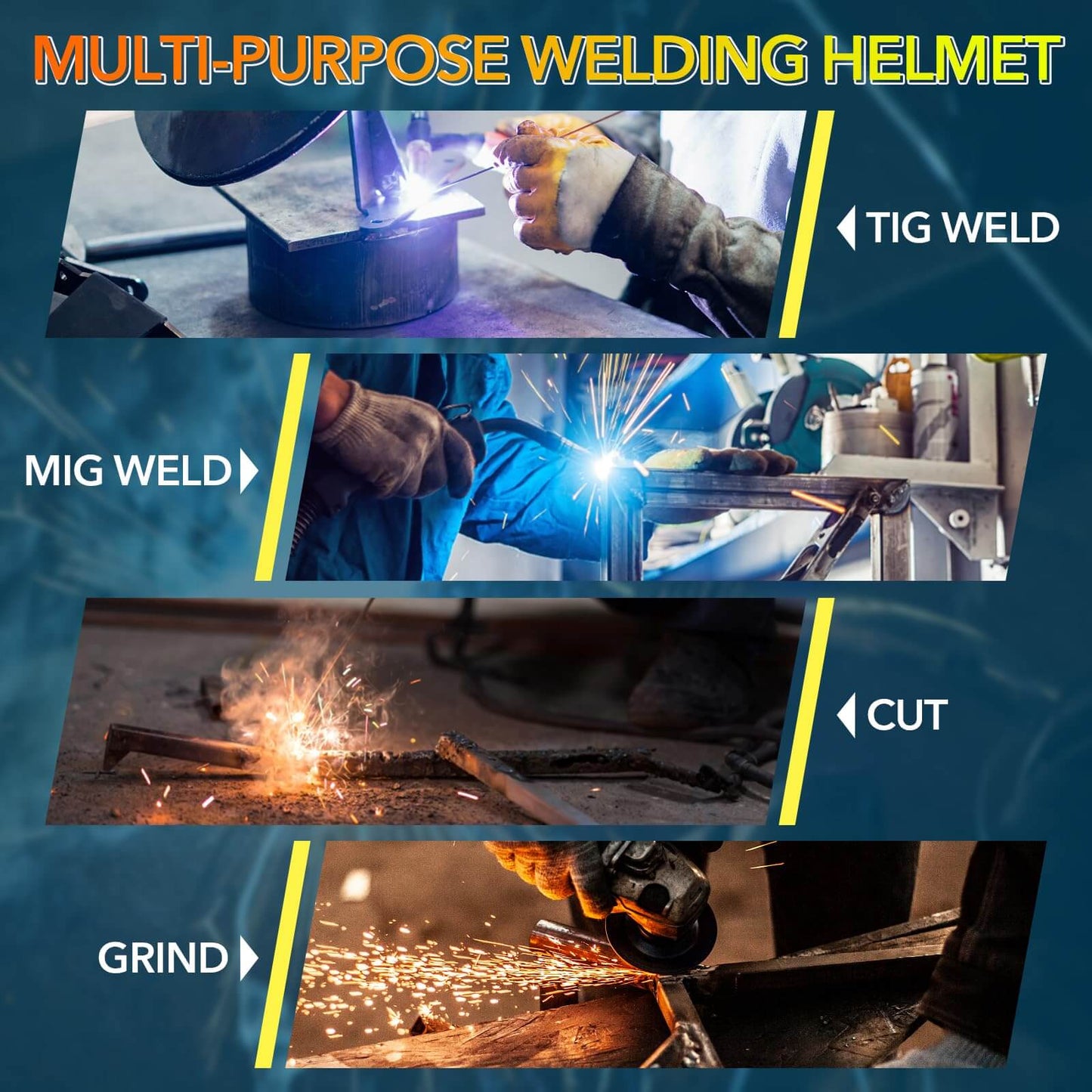 Large Viewing Welding Helmet for TIG MIG ARC