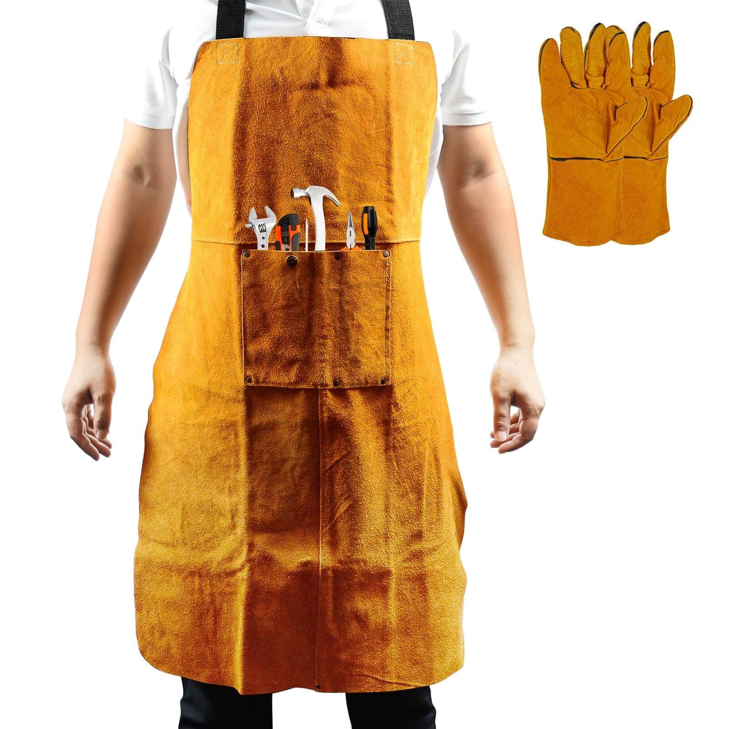 Leather Heat Flame Resistant Welding Work Apron