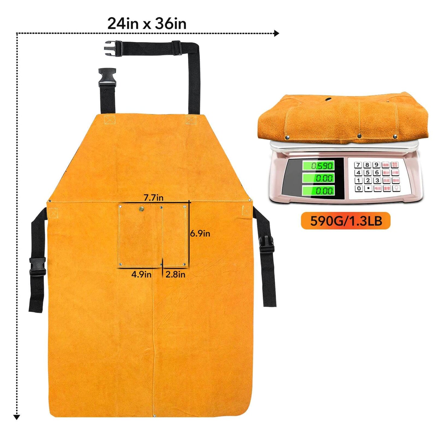 Leather Heat Flame Resistant Welding Work Apron