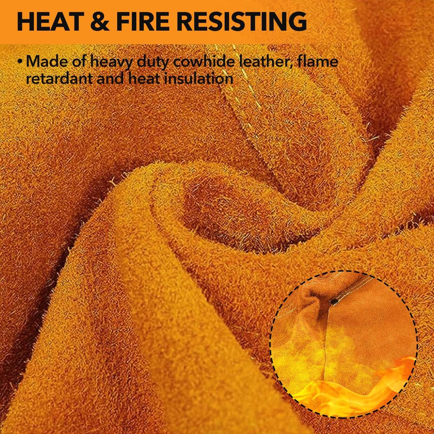 Leather Heat Flame Resistant Welding Work Apron