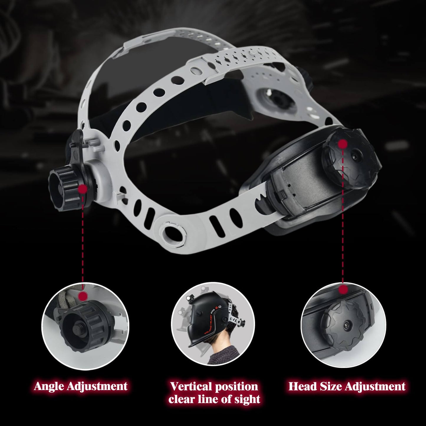 Round Hole Adjustable Welding Replacement Headgear