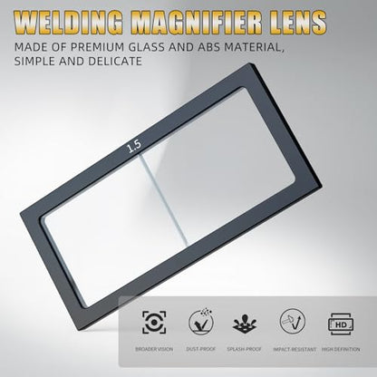 TRQWH Welding Helmet Glass Magnifying Lens 1.0/1.5/2.0/2.5/3.0 Diopter Eye-Protecting Welder Accessories Magnifier Cheater Lens (G-1.5 Diopter)
