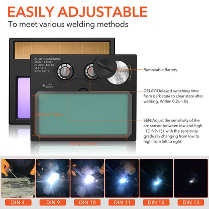 True Color Auto Darkening Welding Helmets with Light