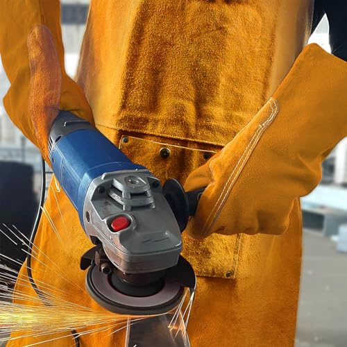 TRQWH Welding Apron for Men 24 x 36 Inch Heat Flame Resistant Welding Work Apron with Pockets for Tools for Woodworking Blacksmith and Welding Work Shop