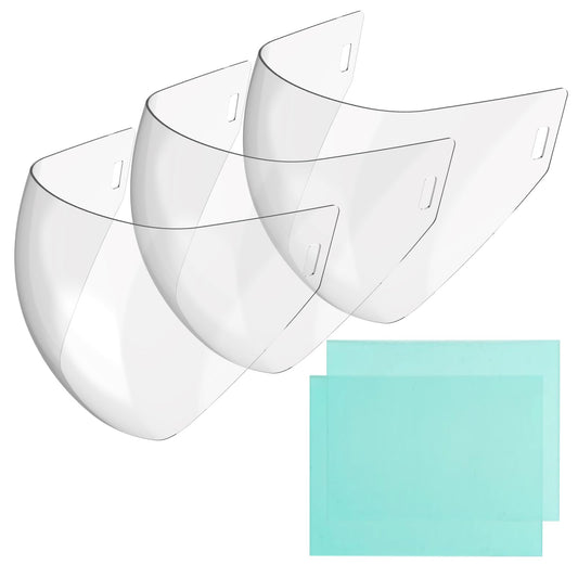 TRQWH Outside Cover Lens for Panoramic View Welding Helmet 3/Pack and 2 Inside Cover Lens