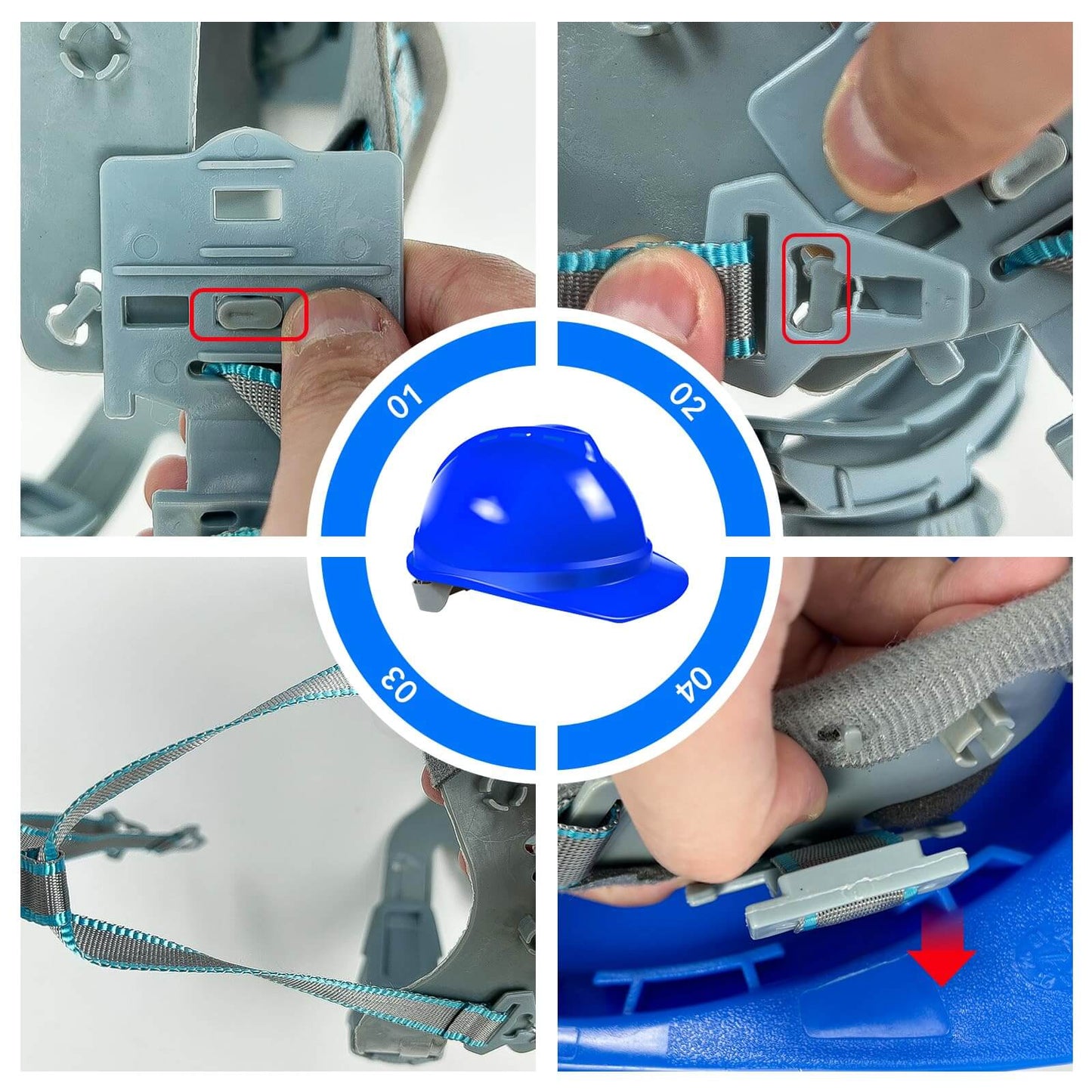 Blue Adjustable Safety Hard Hat