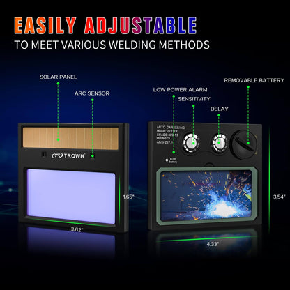 True Color Auto Darkening Welding Helmet for MIG TIG ARC