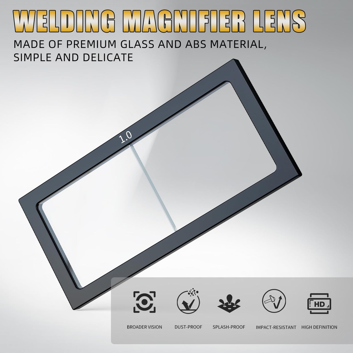 TRQWH Welding Helmet Glass Magnifying Lens 1.0/1.5/2.0/2.5/3.0 Diopter Eye-Protecting Welder Accessories Magnifier Cheater Lens (G-1.0 Diopter)