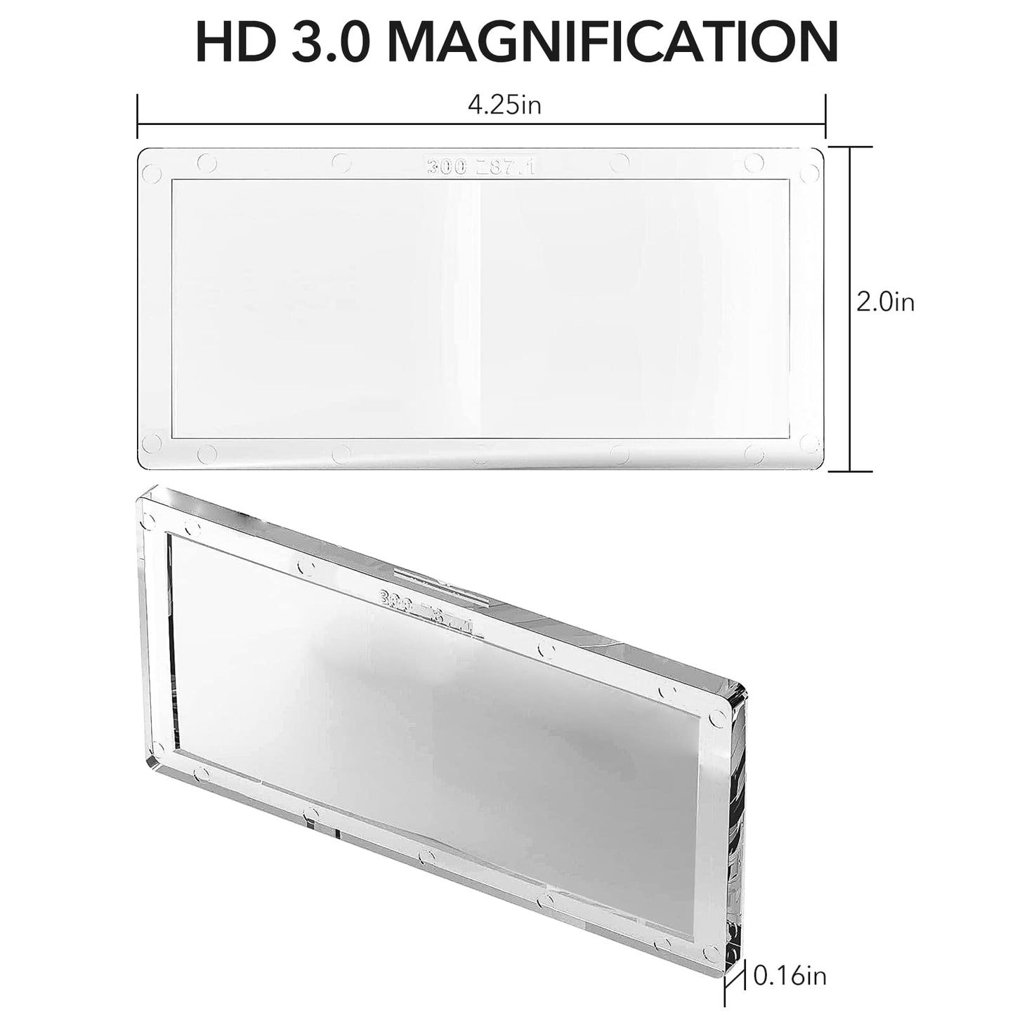 TRQWH 2/Pack Welding Helmet Magnifying Lens 1.0/1.5/2.0/2.5/3.0 Diopter Eye-Protecting Welder Accessories Magnifier Cheater Lens (3.0 Diopter)