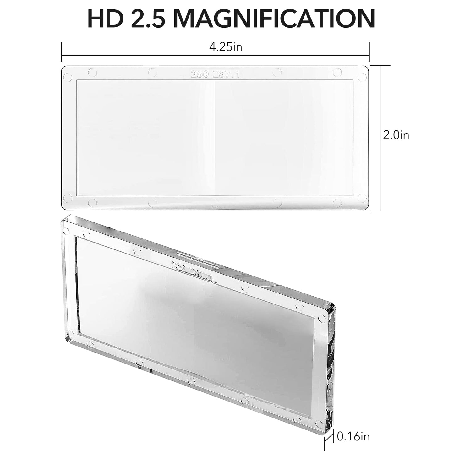 TRQWH 2/Pack Welding Helmet Magnifying Lens 1.0/1.5/2.0/2.5/3.0 Diopter Eye-Protecting Welder Accessories Magnifier Cheater Lens (2.5 Diopter)