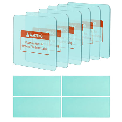 TRQWH 10 PCS Welding Helmet Lens Clear Cover 6 Outer (4.5"x3.5") 4 Inner (4.1"x2.1") Replaceable Protective Cover Lens Welding Accessories