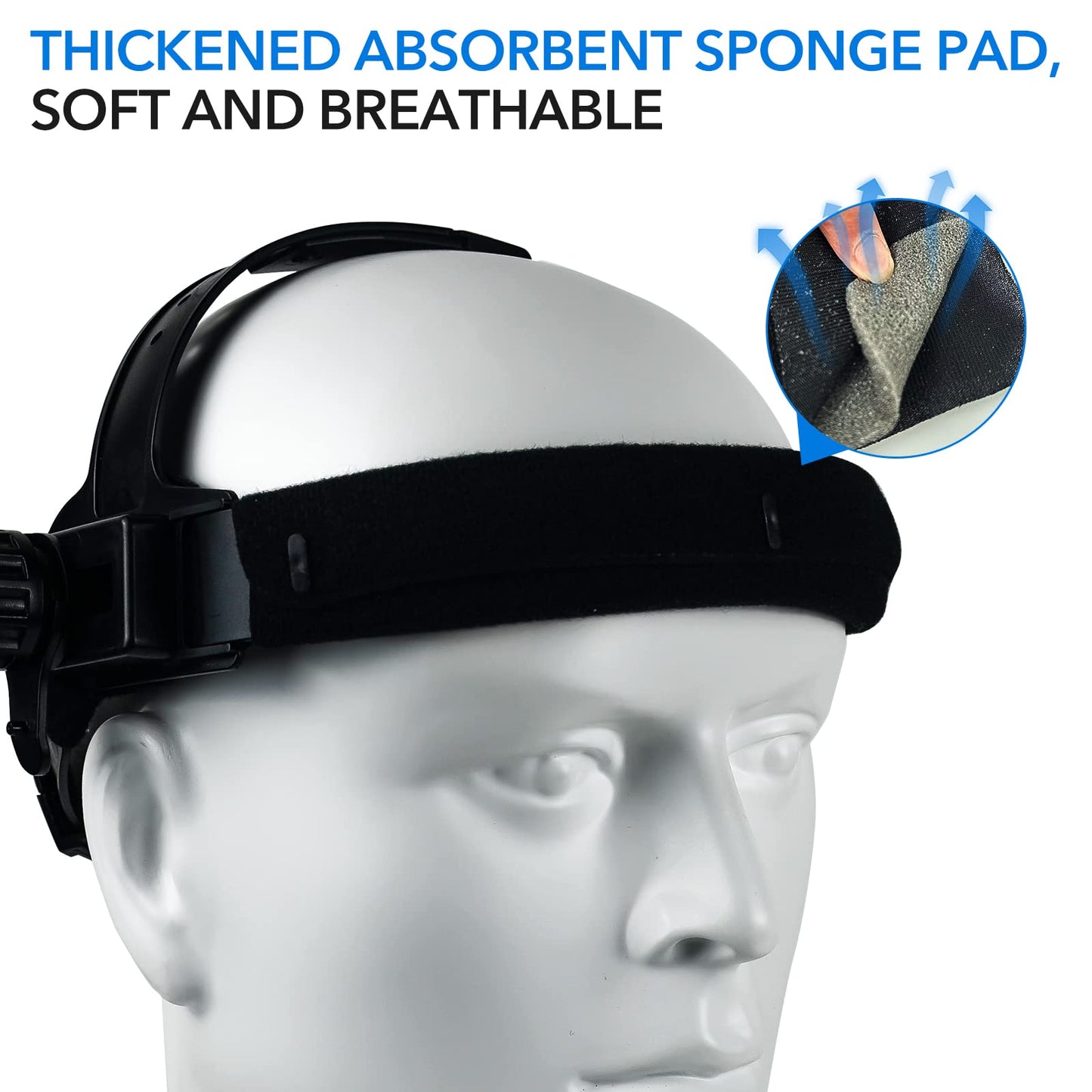 TRQWH Replacement Welding Helmet Headgear Adjustable Welding Hood Headgear with Sweatband Welder Helmet Accessories for Round Hole Welding Helmet