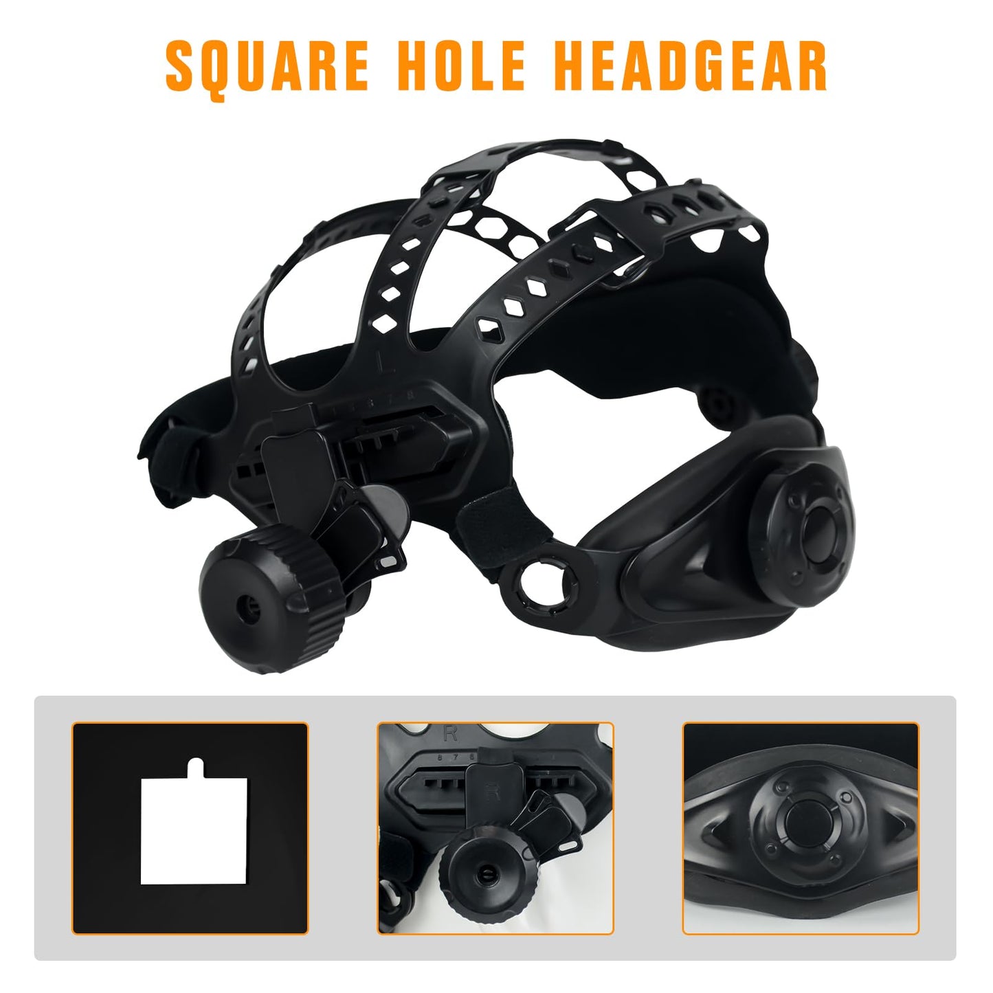 TRQWH Replacement Headgear for Welding Helmet - Square Hole Welding Hood Headgear Comfortable & Flexible Welding Helmet Headgear Welding Helmet Accessories