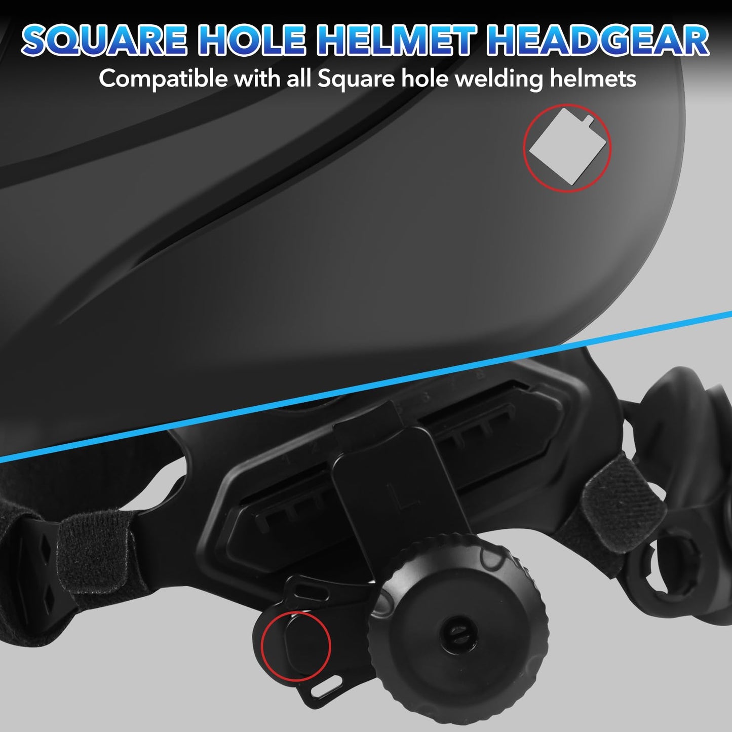 TRQWH Welding Helmet Headgear - Welding Hood Headgear Replacement Head Gear Welding Helmet Accessories with Sweatband for Round/Square Hole Helmet (Square Hole)