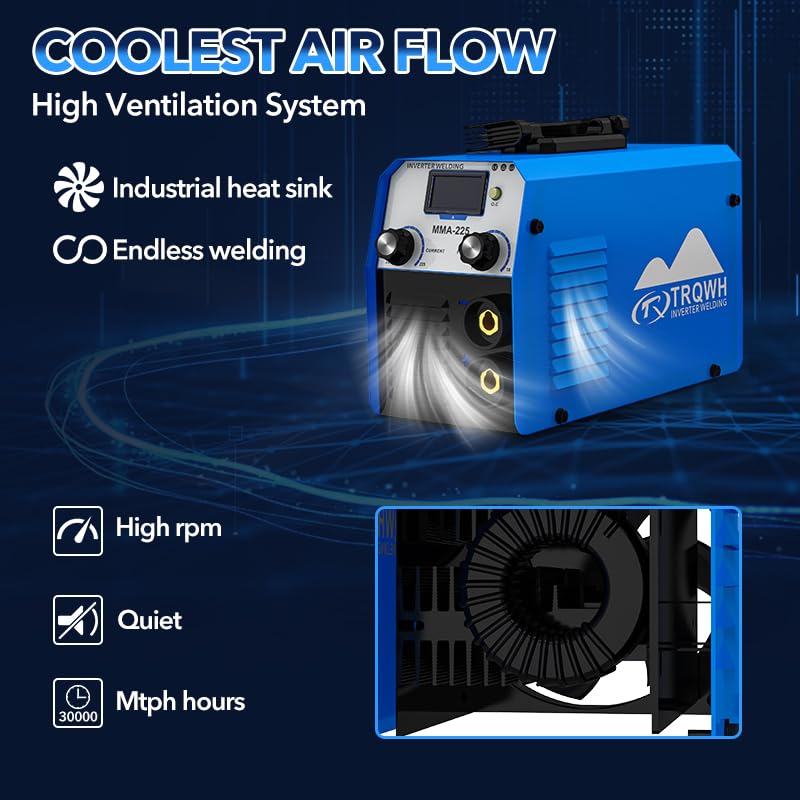 TRQWH Welding Machine 110V/220V Stick Welder ARC Welder Machine IGBT Inverter Mini MMA Welder Tig/Mig Portable Welding Machine (TRQ-MMA225)