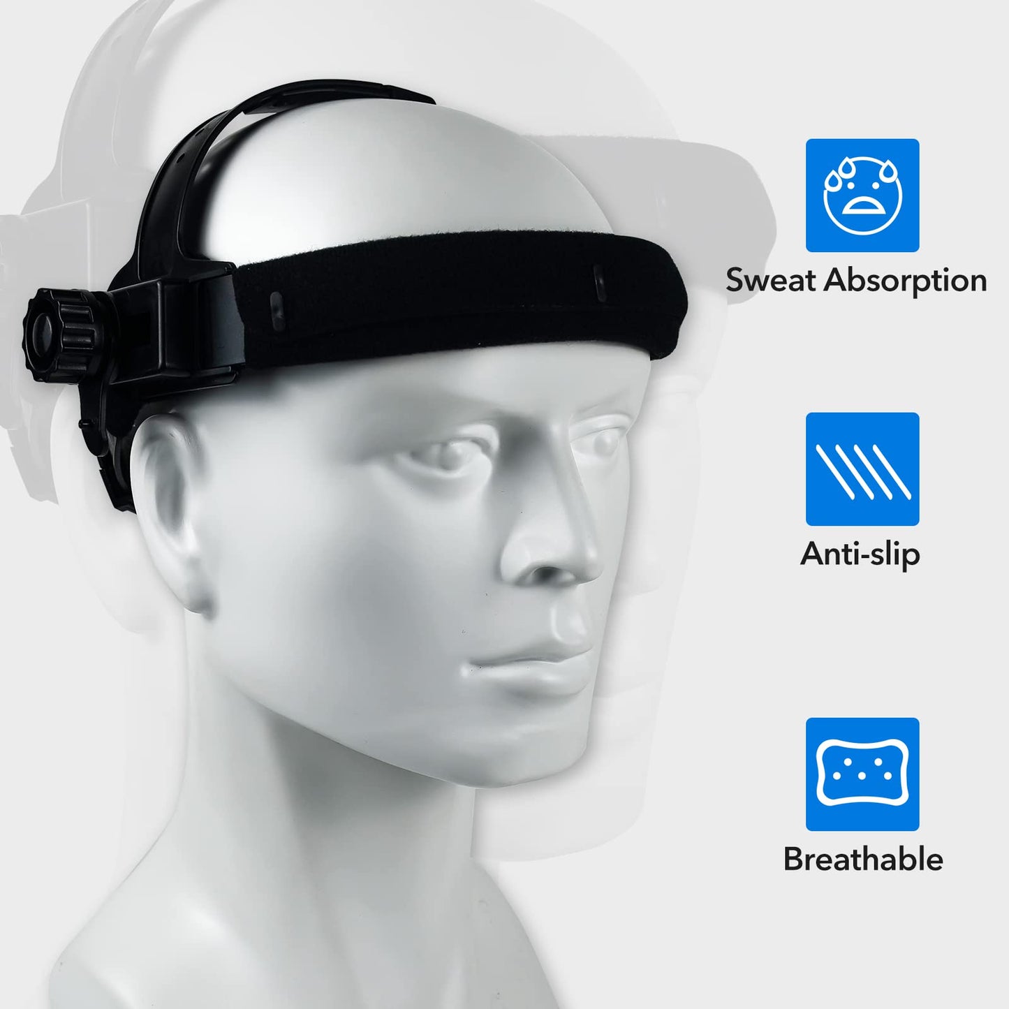 TRQWH Replacement Welding Helmet Headgear Adjustable Welding Hood Headgear with Sweatband Welder Helmet Accessories for Round Hole Welding Helmet