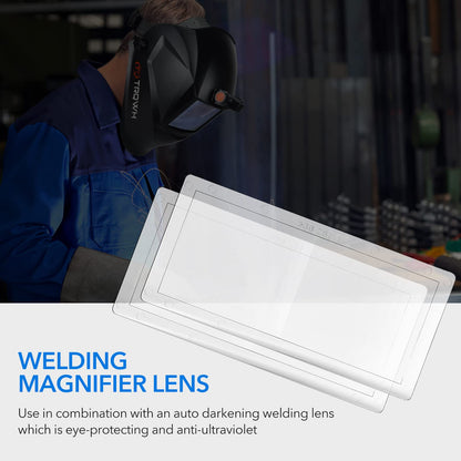 TRQWH 2/Pack Welding Helmet Magnifying Lens 1.0/1.5/2.0/2.5/3.0 Diopter Eye-Protecting Welder Accessories Magnifier Cheater Lens (3.0 Diopter)