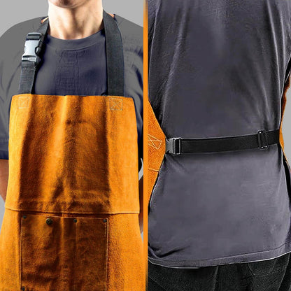 Leather Heat Flame Resistant Welding Work Apron