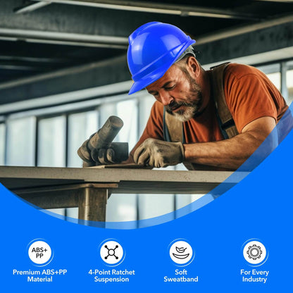 Blue Adjustable Safety Hard Hat