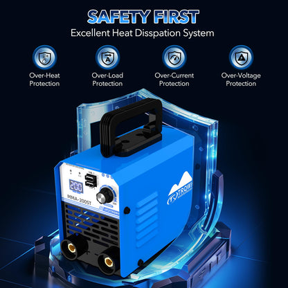 TRQWH 200A MMA Welding Machine 110V Stick Welder Machine Portable ARC Welder with IGBT Digital Display Hot Start for Beginners and Professionals Welder