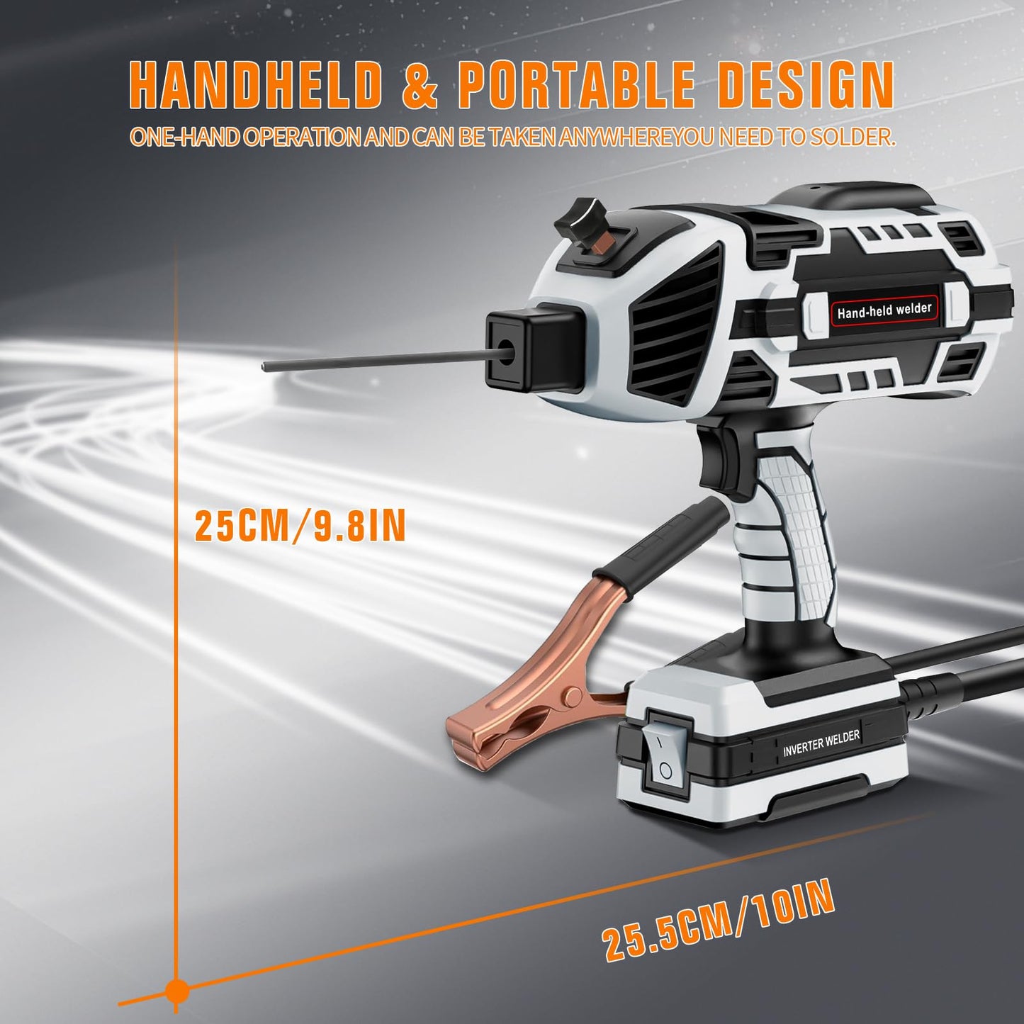 YesRight Welding Machine Handheld 110V 120Amp Portable ARC Welder Gun Hand Held Welder Machine with IGBT Inverter 5 Variable Current Adjustment for 1/16''-1/8'' Welding Rods