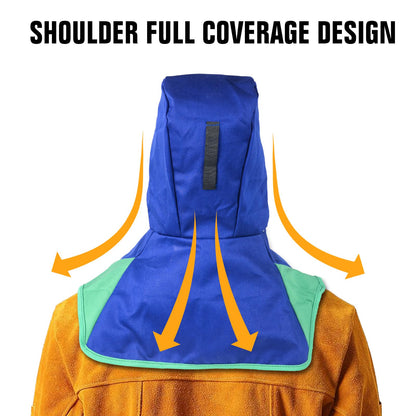 TRQWH Welding Hood Neck Protection - Heat and Abrasion Resistant Protective Head Cover, Welding Caps with Neck Shoulder Drape (Blue)