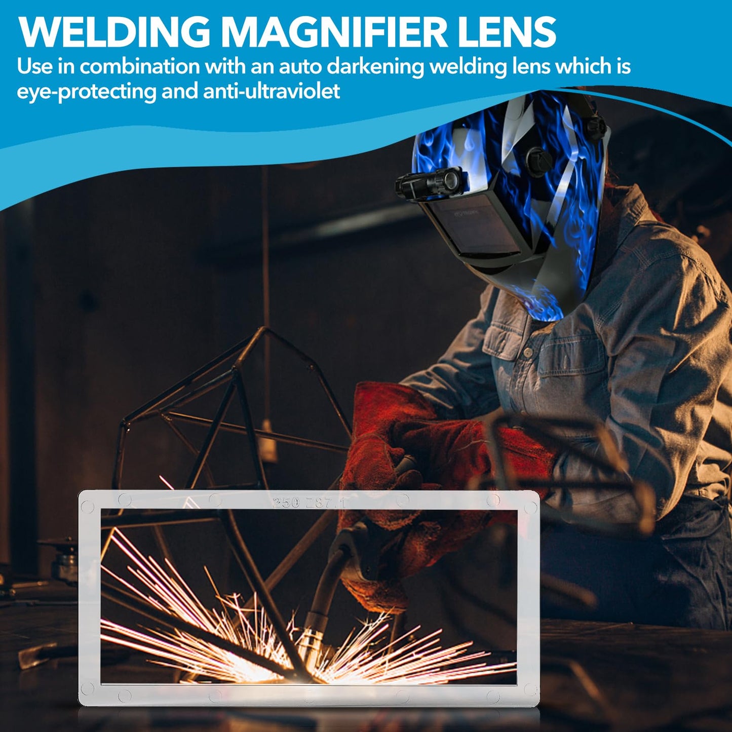 TRQWH Welding Helmet Magnifying Lens 2.0/2.5/3.0 Diopter Eye-Protecting Welder Accessories Magnifier Cheater Lens (S-2.5 Diopter)