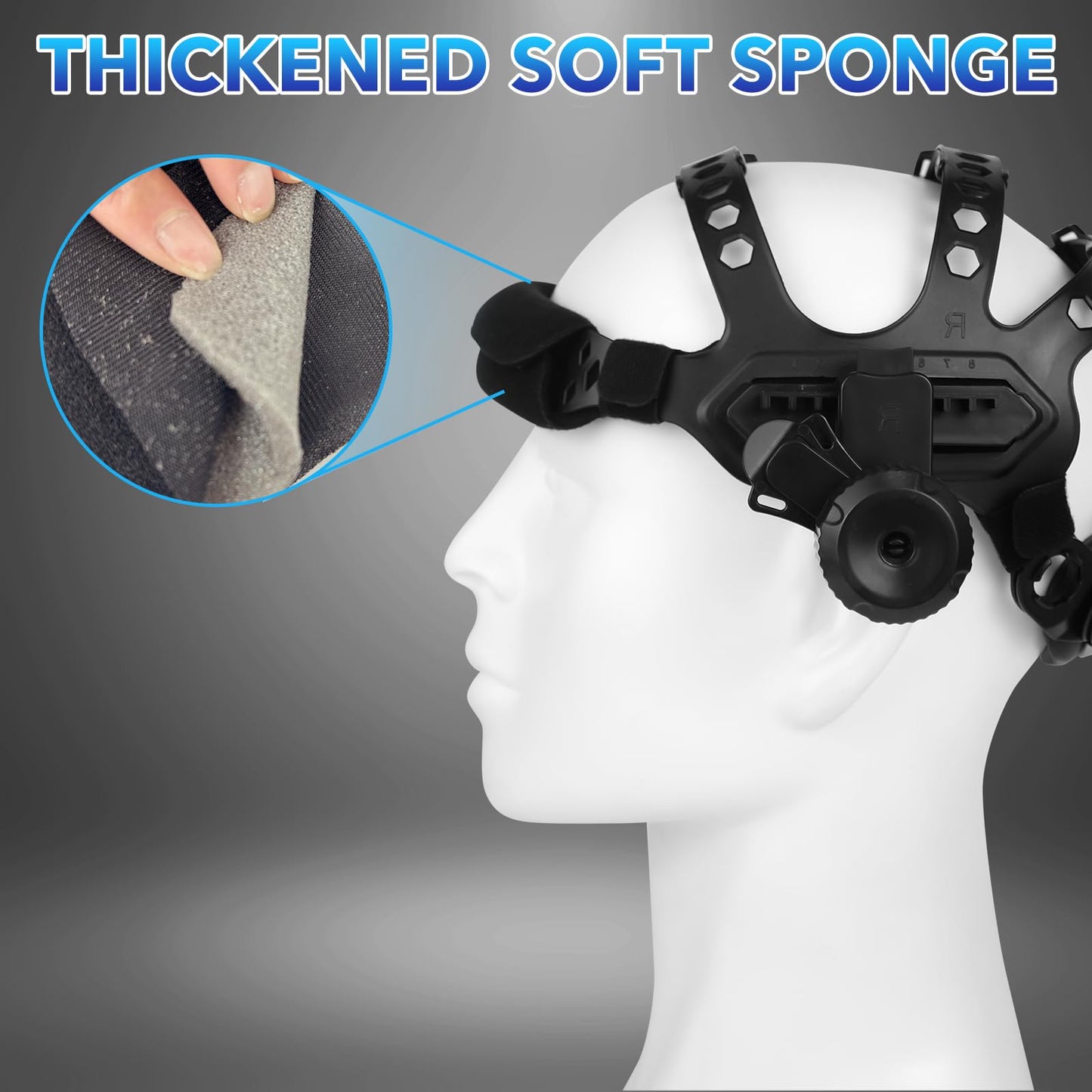 TRQWH Welding Helmet Headgear - Welding Hood Headgear Replacement Head Gear Welding Helmet Accessories with Sweatband for Round/Square Hole Helmet (Square Hole)