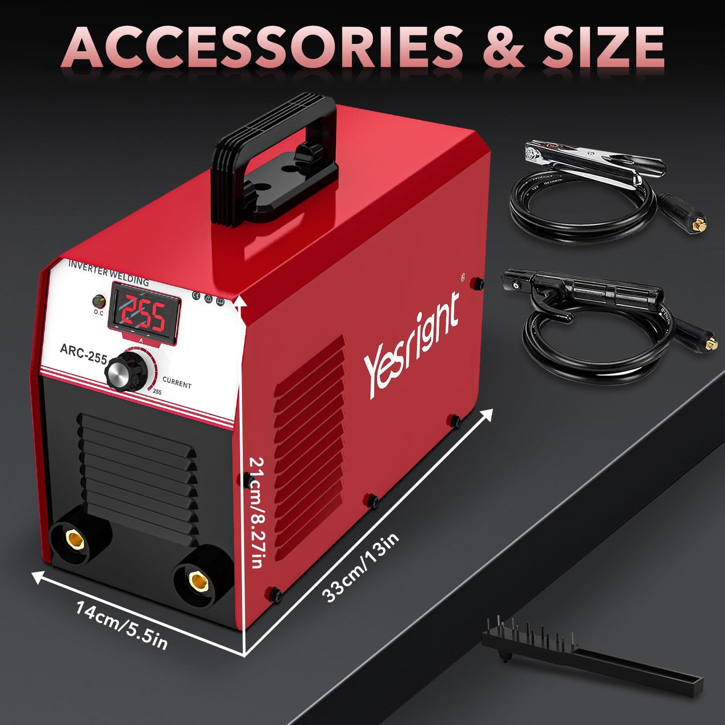 YesRight Stick Welder Machine 255A MMA Welding Machine 110V/220V Portable ARC Welder Machine with IGBT Digital Display Hot Start for Outdoor Repairs Farms Home DIY