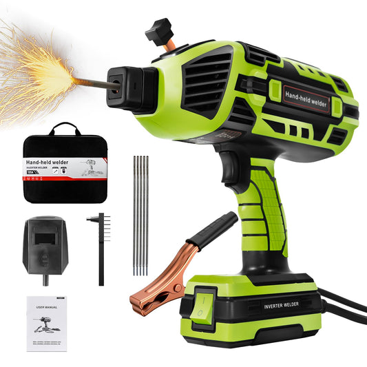 TRQWH Portable Welder Machine 110V ARC Handheld Welder IGBT Inverter Welding Gun Stick Welder 5 Variable Current Adjustment Hand Held Welding Machine, Fit for 1/16"-1/8" Welding Rods (Green)