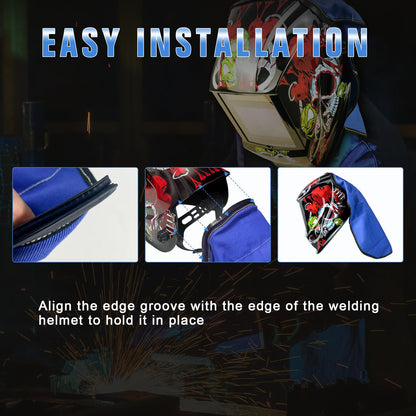 TRQWH Welding Helmet Bib Cover Extended Split Wrap-Around Helmet Back Cover with Press Fit Seal, for Most Welding Helmets (TRQ-WHKZZ)