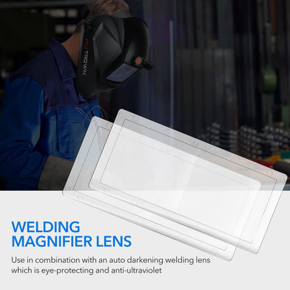 TRQWH 2/Pack Welding Helmet Magnifying Lens 1.0/1.5/2.0/2.5/3.0 Diopter Eye-Protecting Welder Accessories Magnifier Cheater Lens (1.0 Diopter)