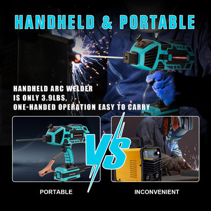 TRQWH 120A Welding Machine Handheld 110V Portable Stick Welder ARC Welder Machine IGBT Inverter Mini MMA Welder Machine Fit for 1/16"-1/8" Rods (TRQ-WM120BLUE)