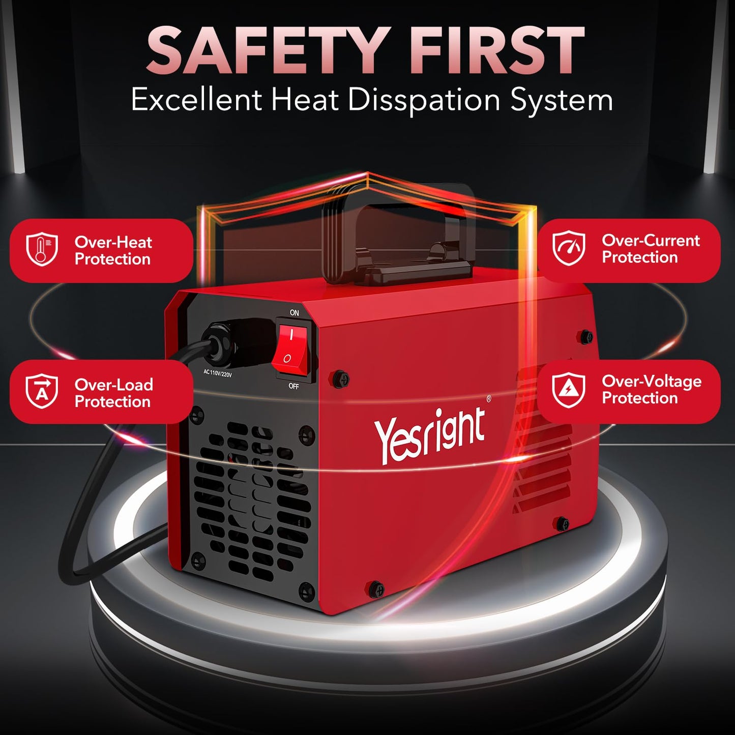 YesRight 225A Welding Machine 110V/220V Portable Stick Welder with Synergic Control, Small Welder Machine with Hot Start Arc force for Home DIY Handicrafts Maintenance