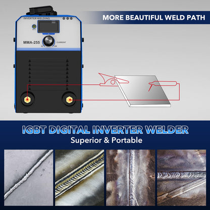 TRQWH 255A Welding Machine 110V/220V Stick Welder ARC Welder Machine IGBT Inverter Mini MMA Welder Tig/Mig Portable Welding Machine(255A)