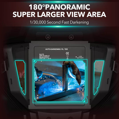 Panoramic Welding Helmets & 3 Pcs Cotton Welding Caps