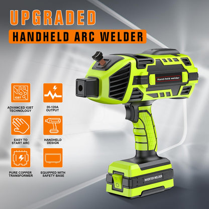 YesRight 120A Welding Machine Handheld 110V Portable Electric ARC Welder Gun Hand Held Welder Machine with IGBT Inverter 5 Variable Current Adjustment for 1/16''-1/8'' Welding Rods