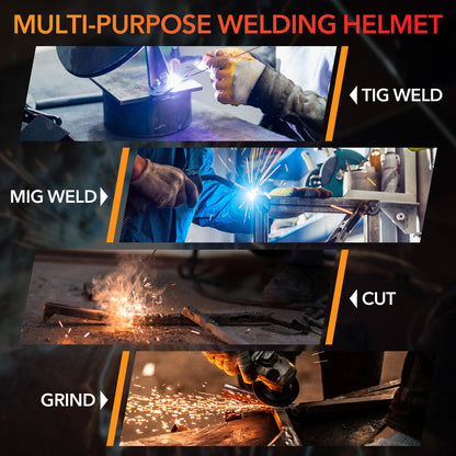 TRQWH Auto Darkening Welding Helmet Large Viewing True Color Solar Powered Welding Hood with 4 Arc Sensor Adjustable Wide Shade Range 4~5-8/9-13 Welder Mask for TIG MIG ARC Weld Plasma Cut Grinding