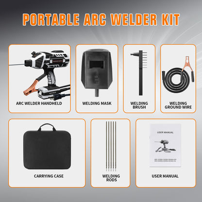 YesRight Welding Machine Handheld 110V 120Amp Portable ARC Welder Gun Hand Held Welder Machine with IGBT Inverter 5 Variable Current Adjustment for 1/16''-1/8'' Welding Rods