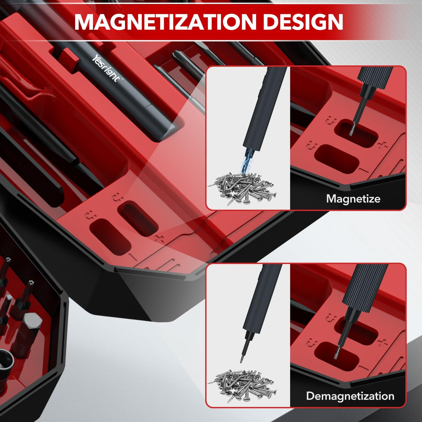 YesRight Mini Electric Screwdriver 155 in 1 Small Precision Screwdriver Set Max 5 N.m Cordless Screwdrivers with 3 Torque Settings 140 S2 Magnetic Bits, Repair Tool Set for Phone Computer Watch Drones