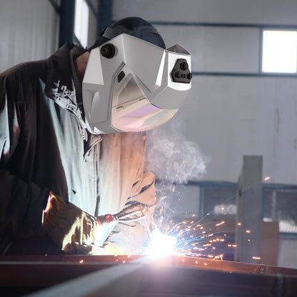 TRQWH Panoramic View Welding Helmet Auto Darkening Welding Hood True Color 4 Arc Sensor Welding Mask Large Viewing 3.94" x 3.15" Wide Shade 4/5-9/9-13 Weld Helmet for TIG MIG ARC Weld (TRQ-QJK03)