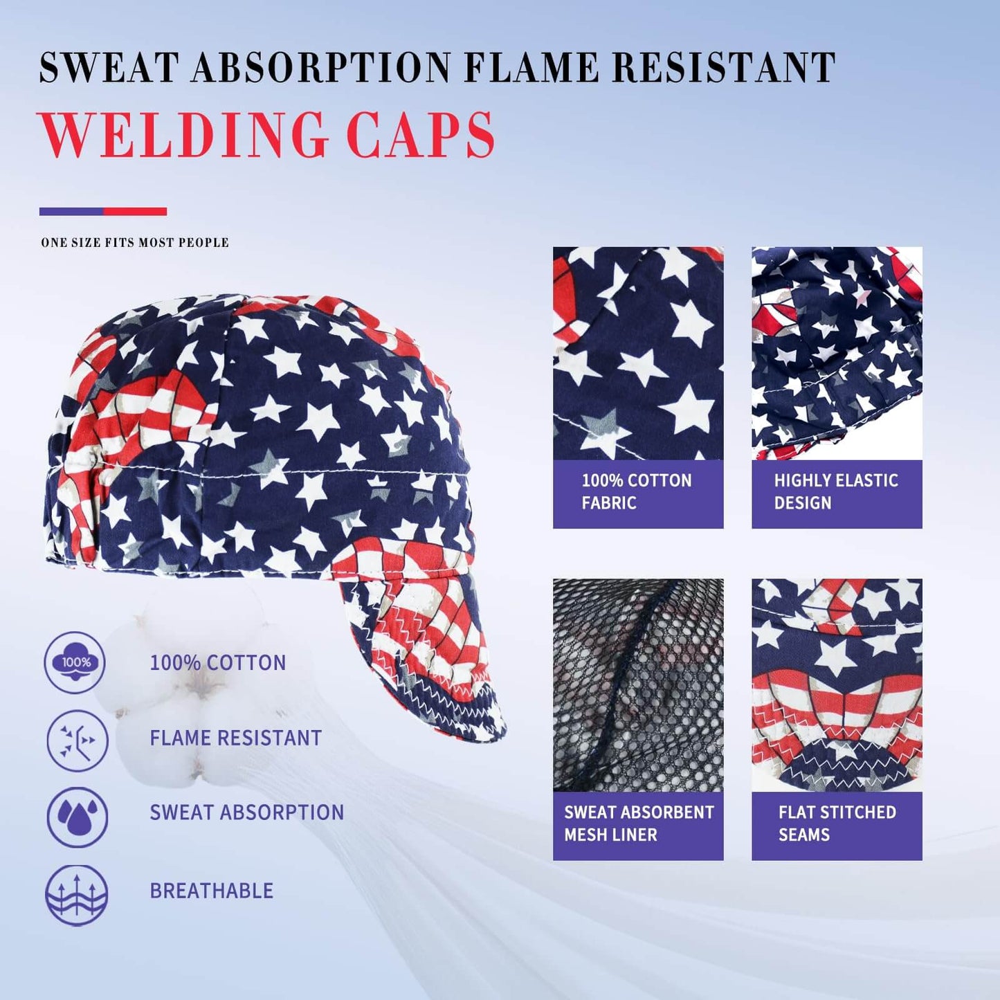 Auto Darkening Welding Helmets with Light & 3 Pcs Welding Caps
