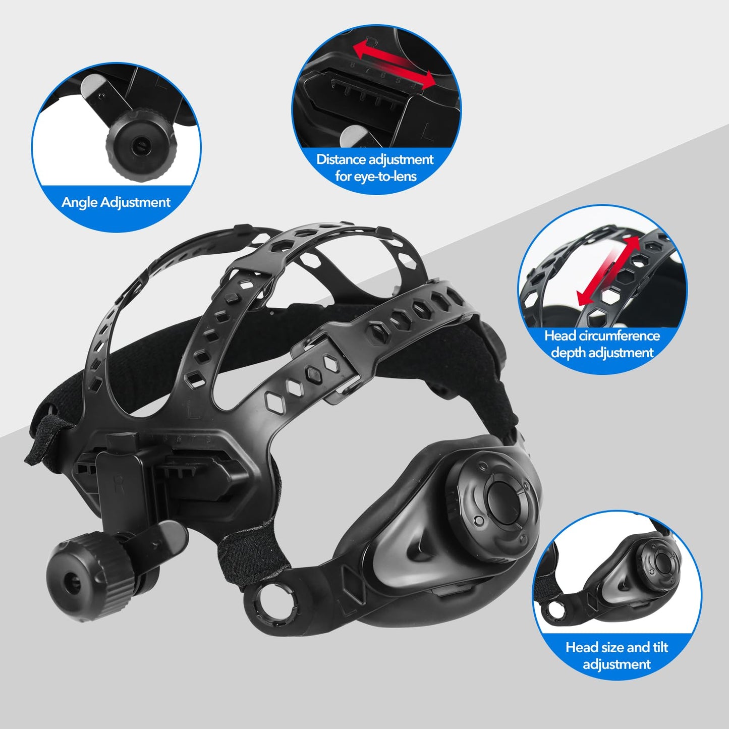 TRQWH Welding Helmet Headgear - Welding Hood Headgear Replacement Headgear Welding Helmet Accessories Welding Headgear with Sweatband for Round/Square Hole Welding Helmet (round hole)