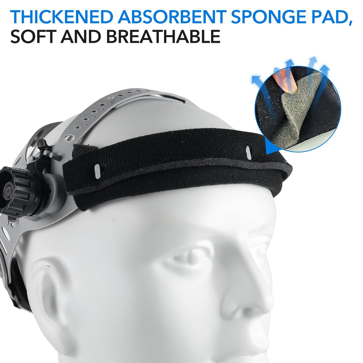 TRQWH Replacement Welding Helmet Headgear Adjustable Welding Hood Headgear with Sweatband Welder Helmet Accessories for Square Hole Welding Helmet