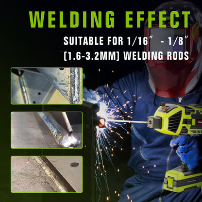 TRQWH Portable Welder Machine 110V ARC Handheld Welder IGBT Inverter Welding Gun Stick Welder 5 Variable Current Adjustment Hand Held Welding Machine, Fit for 1/16"-1/8" Welding Rods (Green)