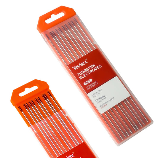 YesRight TIG Tungsten 2% Thoriated Welding Tungsten Electrodes, Tig Welding Accessories for TIG Welding 3/32" x 7", 10-Pack