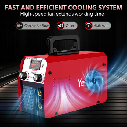 YesRight 225A Welding Machine 110V/220V Portable Stick Welder with Synergic Control, Small Welder Machine with Hot Start Arc force for Home DIY Handicrafts Maintenance