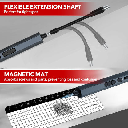 YesRight Mini Electric Screwdriver 155 in 1 Small Precision Screwdriver Set Max 5 N.m Cordless Screwdrivers with 3 Torque Settings 140 S2 Magnetic Bits, Repair Tool Set for Phone Computer Watch Drones