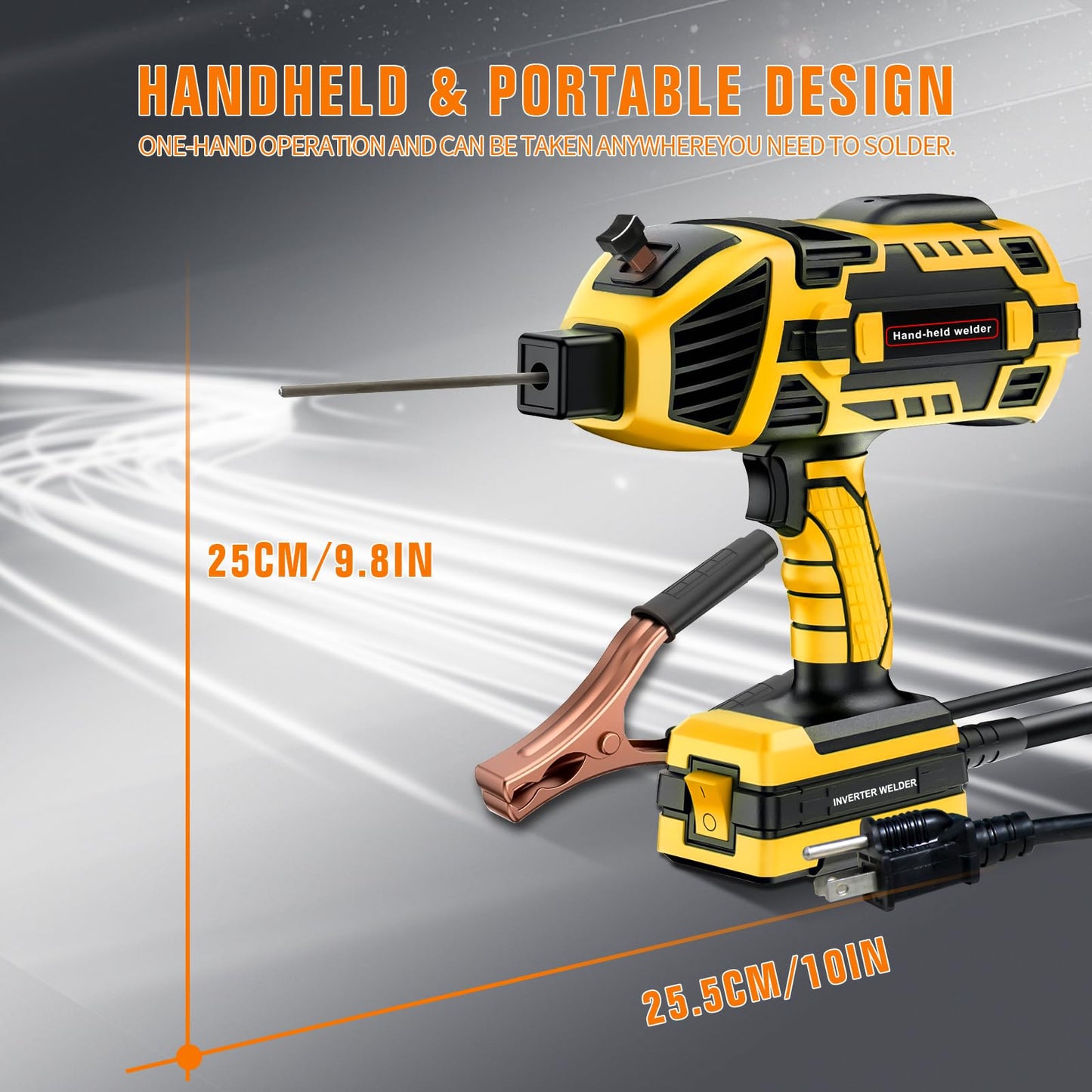YesRight Handheld Welding Machine 110V 120A Portable Electric Welder Machine ARC Welder Gun with IGBT Inverter 5 Variable Current Adjustment for 3/32"-1/8" Welding Rod Tool
